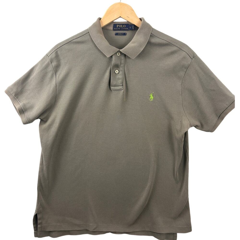 Polo Ralph Lauren Custom Fit Men’s L Cotton Polo Taupe Gray Brown